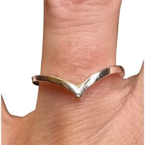 Silver Plated Chevron Stacking Ring Size 6